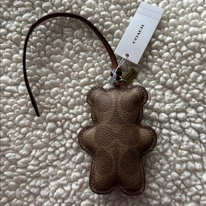 Coach Signature Puffy Bear Bag Purse Charm NWT